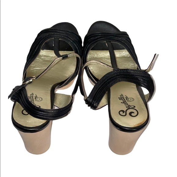 Seychelles black strapped Leather heels. Size 10 - Picture 4 of 8